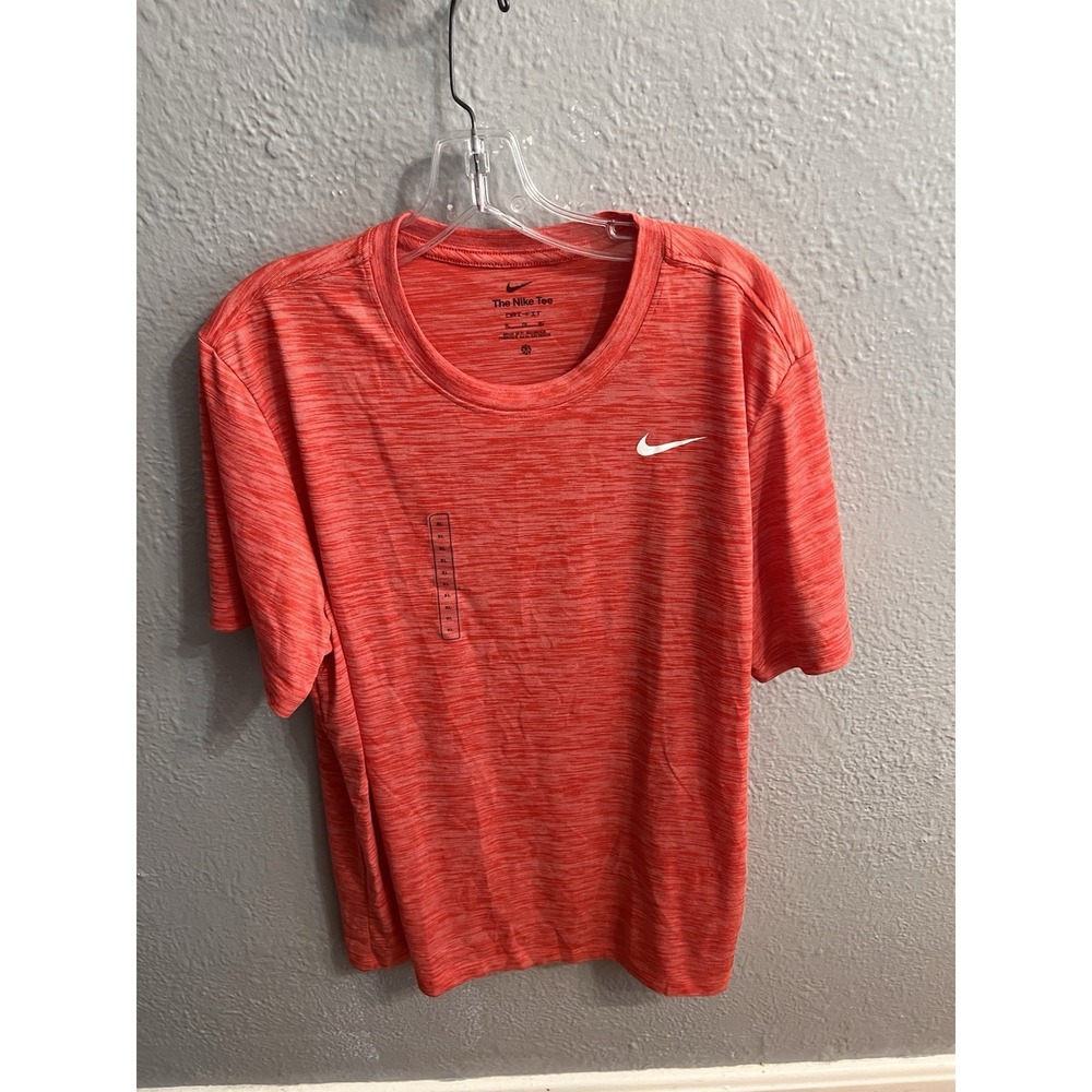 Nike Dri Fit Mens Short Sleeve Crew Neck Reddish Tee Shirt Size XL